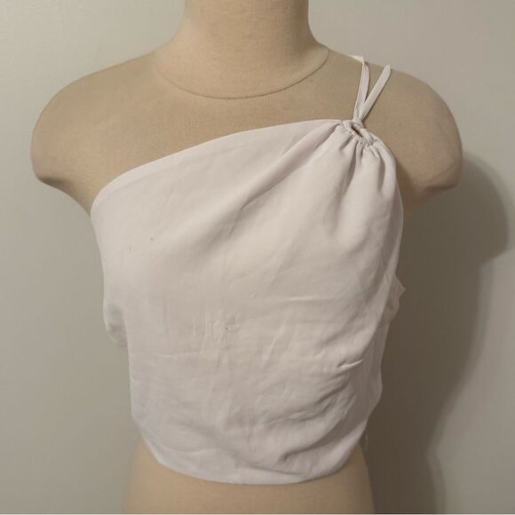 Abercrombie & Fitch White One-Shoulder Smocked Top Size Large - Picture 5 of 13